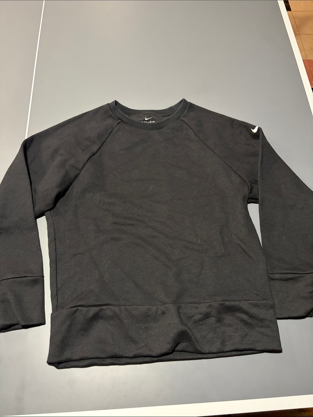Nike Black Crew Sweatshirt with White Swoosh